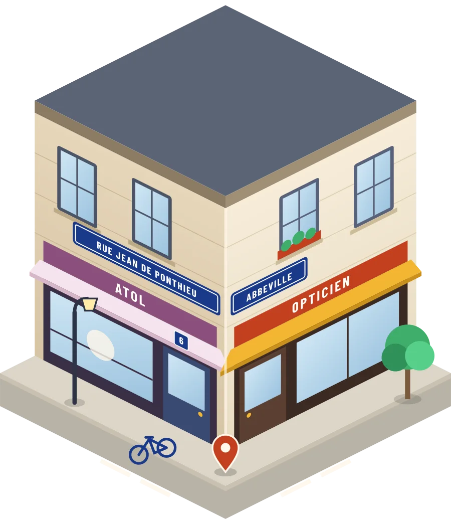 Atol, opticien rue Jean de Ponthieu à Abbeville (illustration)