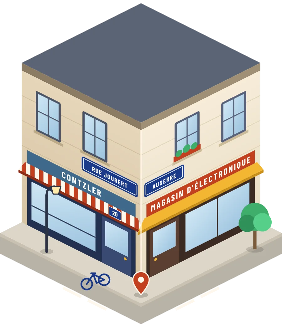 Contzler, magasin d'électronique rue Joubert à Auxerre (illustration)