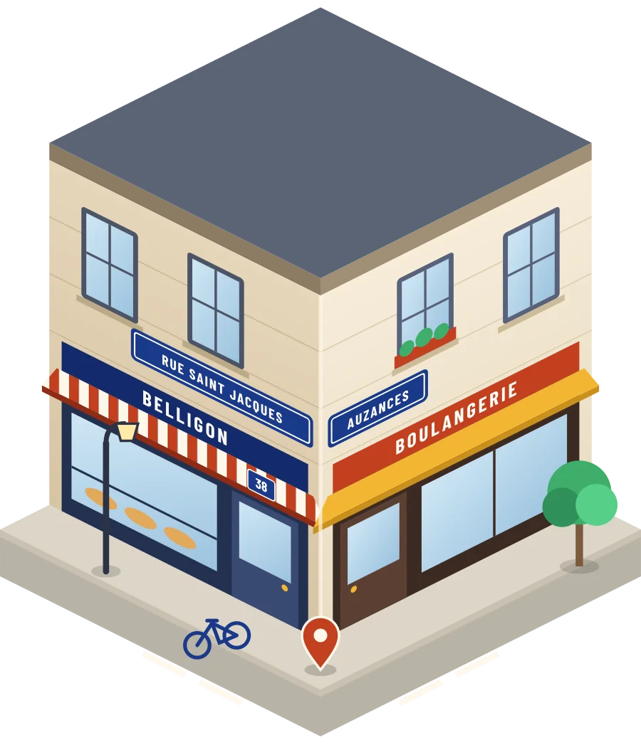Belligon, boulangerie rue Saint Jacques à Auzances (illustration)