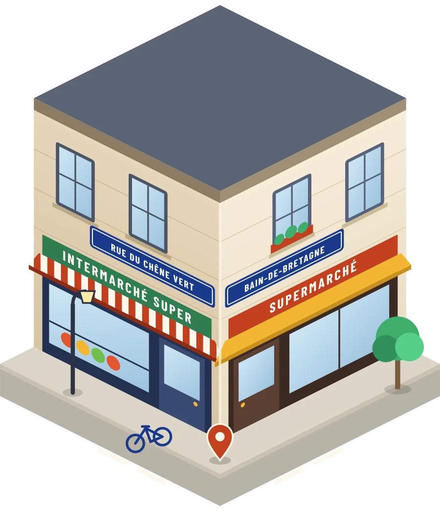 Intermarché Super, supermarché rue du Chêne Vert à Bain-de-Bretagne (illustration)