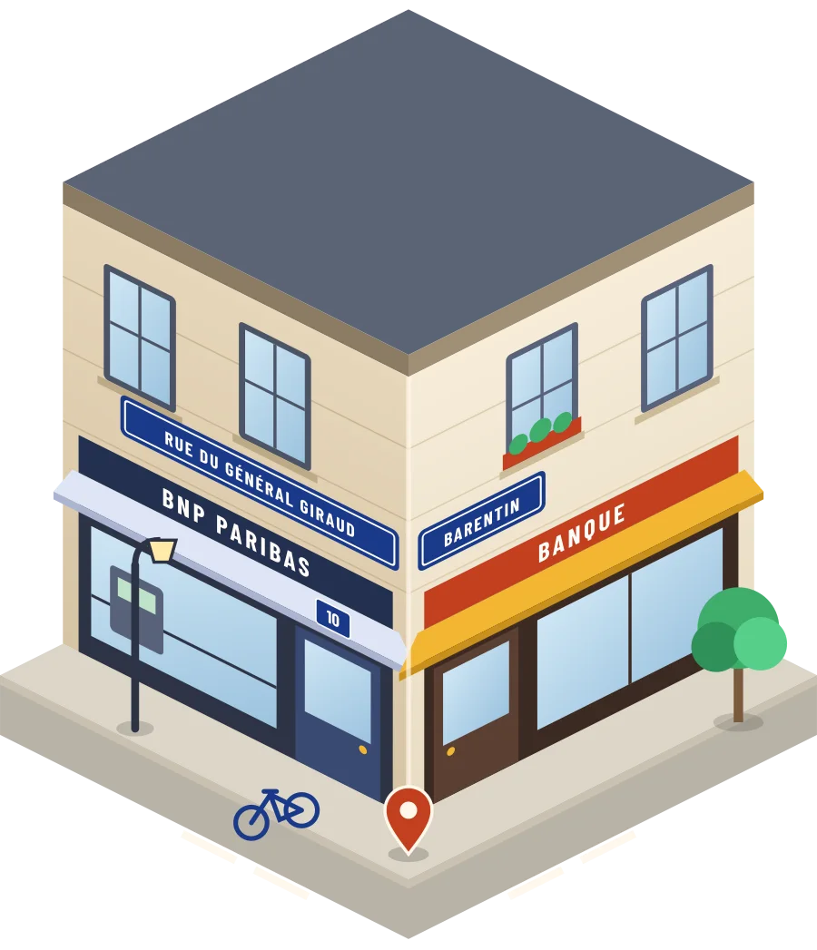 BNP Paribas, banque rue du Général Giraud à Barentin (illustration)