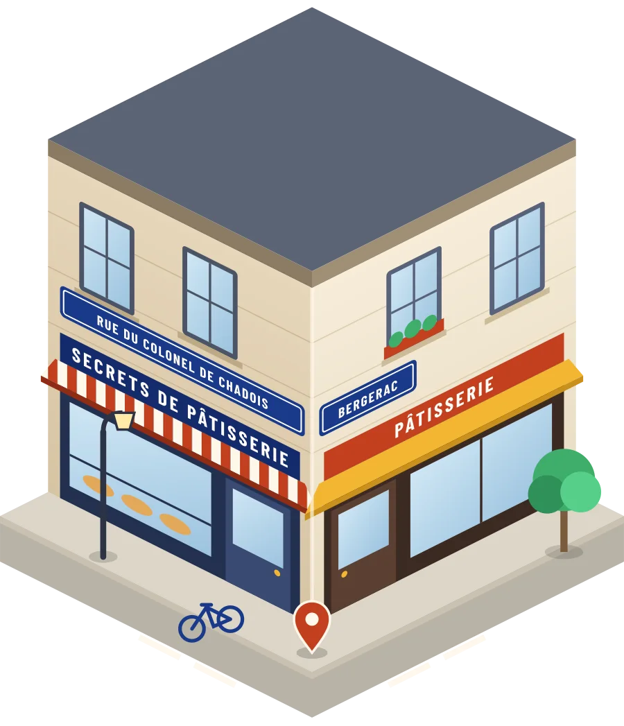 Secrets de pâtisserie, pâtisserie rue du Colonel de Chadois à Bergerac (illustration)