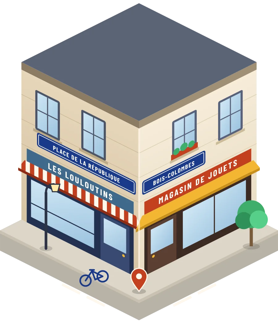 Les Louloutins, magasin de jouets place de la République à Bois-Colombes (illustration)
