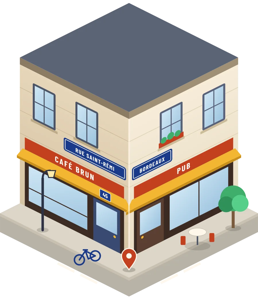 Café Brun, pub rue Saint-Rémi à Bordeaux (illustration)