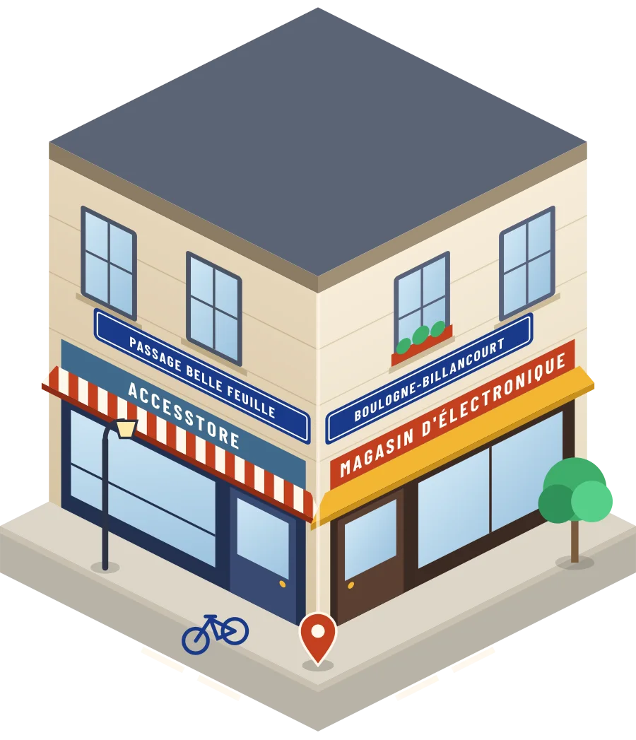 Accesstore, magasin d'électronique passage Belle Feuille à Boulogne-Billancourt (illustration)
