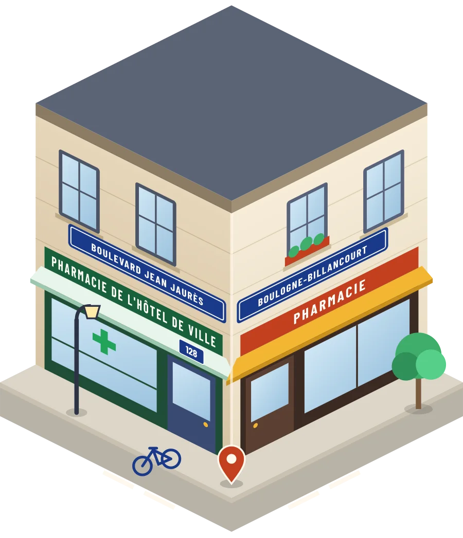 Pharmacie de l'Hôtel de Ville, pharmacie boulevard Jean Jaurès à Boulogne-Billancourt (illustration)