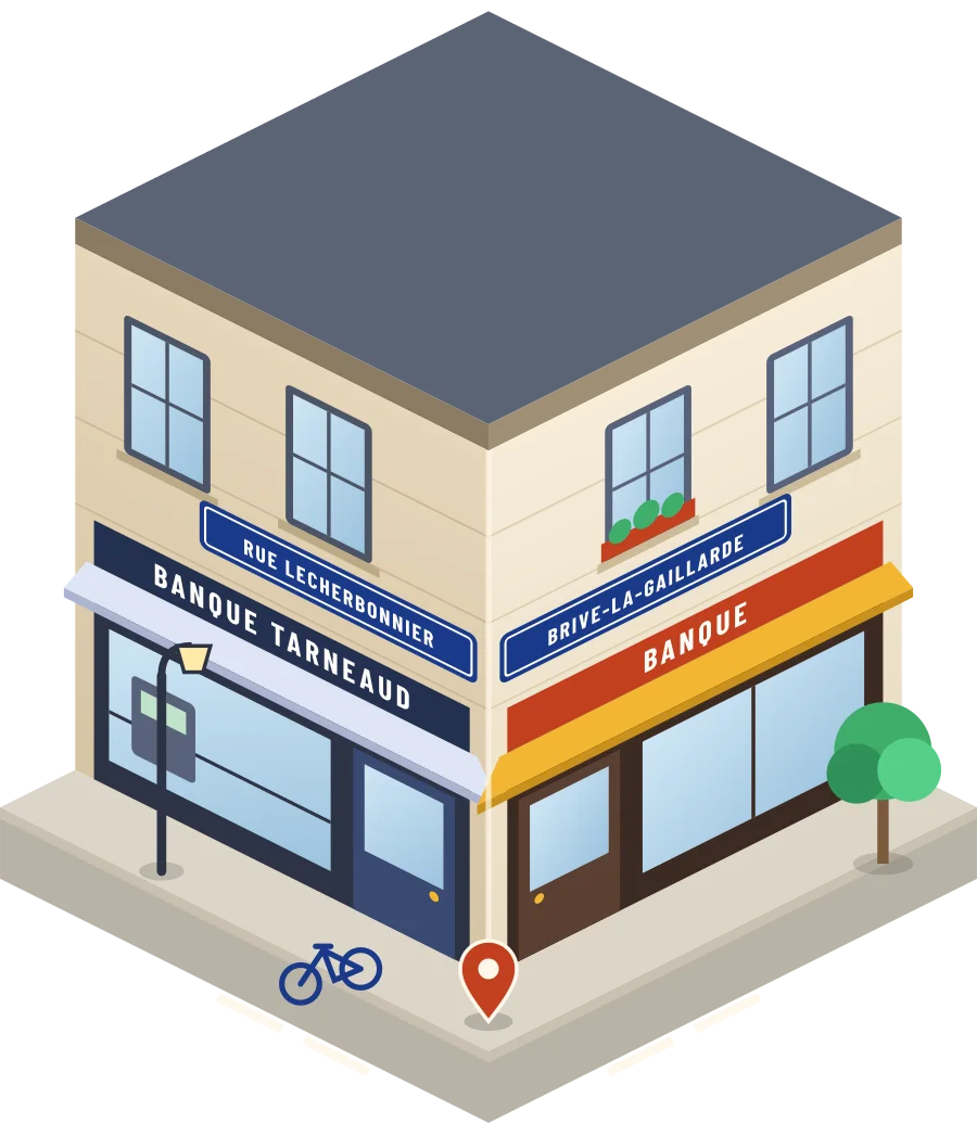 Banque Tarneaud, banque rue Lecherbonnier à Brive-la-Gaillarde (illustration)