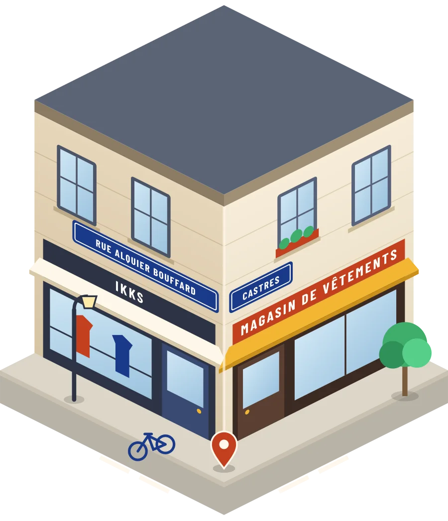 Ikks, magasin de vêtements rue Alquier Bouffard à Castres (illustration)