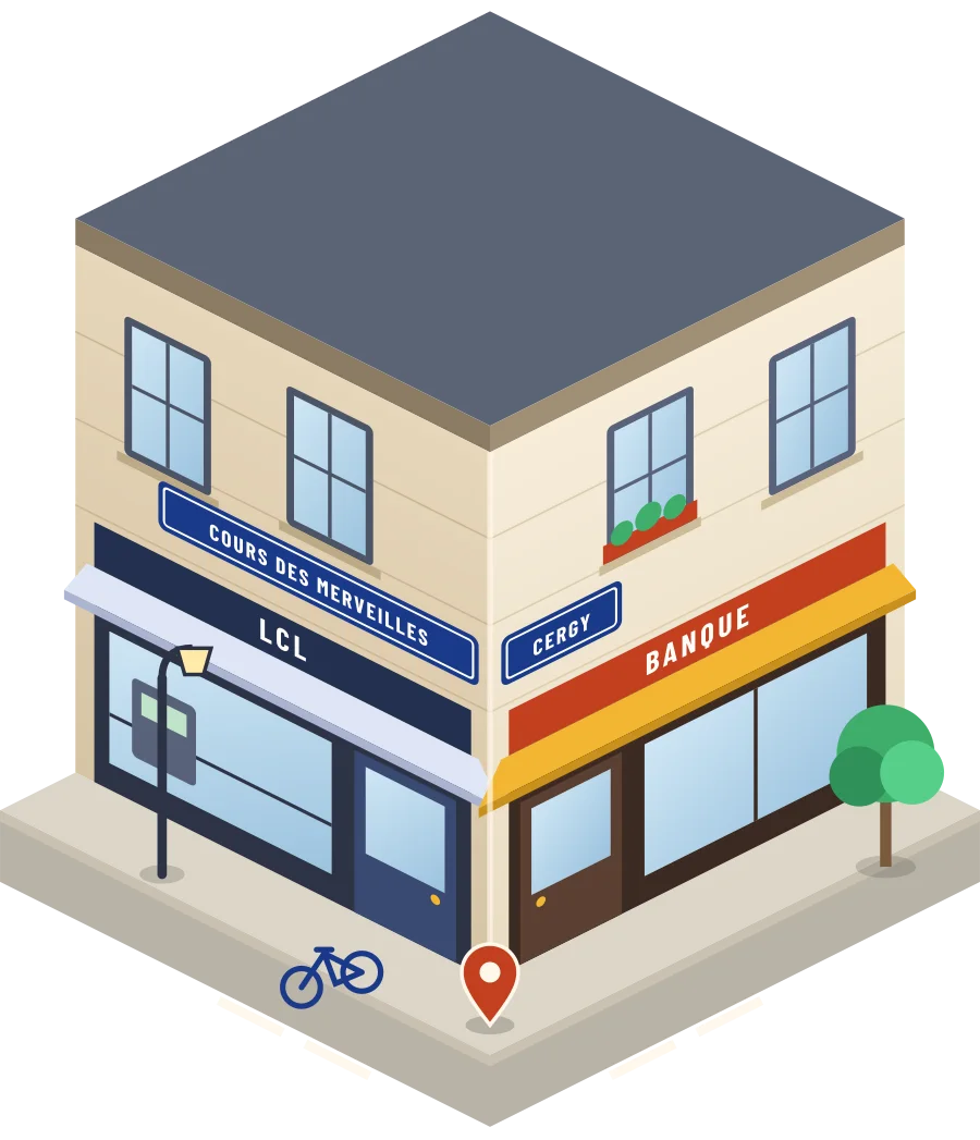 LCL, banque cours des Merveilles à Cergy (illustration)