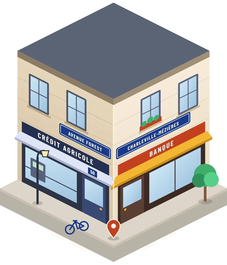 Crédit Agricole, banque avenue Forest à Charleville-Mézières (illustration)