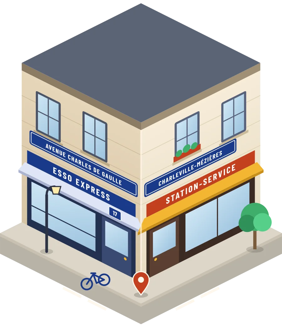 Esso Express, station-service avenue Charles de Gaulle à Charleville-Mézières (illustration)