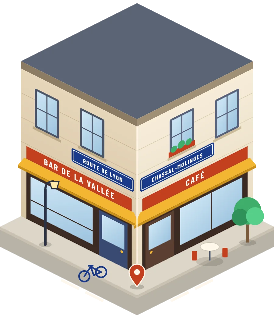 Bar de la Vallée, café route de Lyon à Chassal-Molinges (illustration)