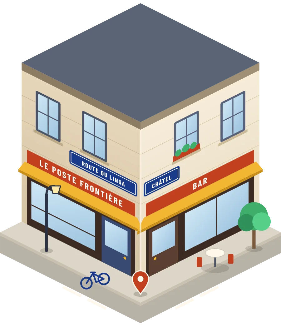 Le poste frontière, bar route du Linga à Châtel (illustration)