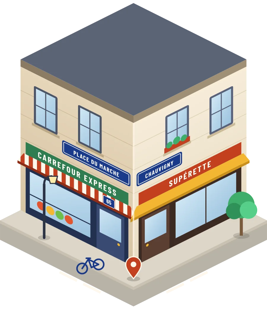 Carrefour Express, supérette place du Marche à Chauvigny (illustration)