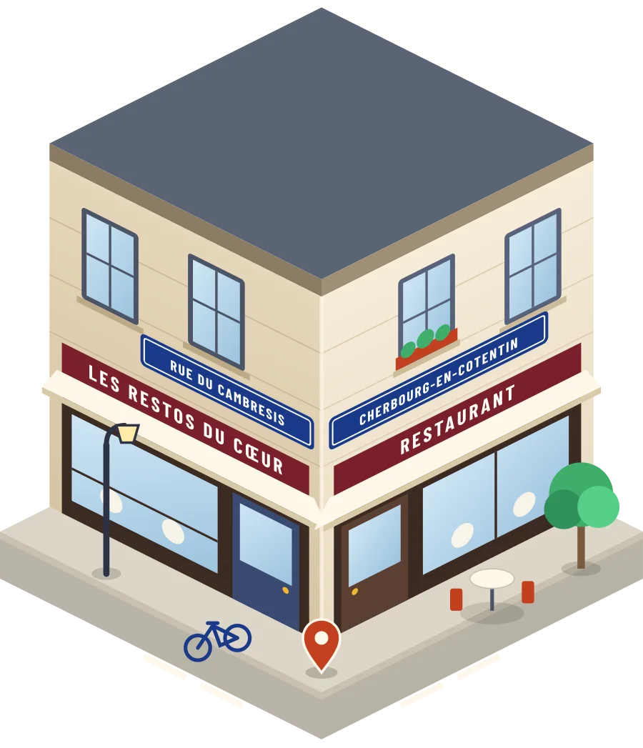 Les Restos du Cœur, restaurant rue du Cambresis à Cherbourg-en-Cotentin (illustration)