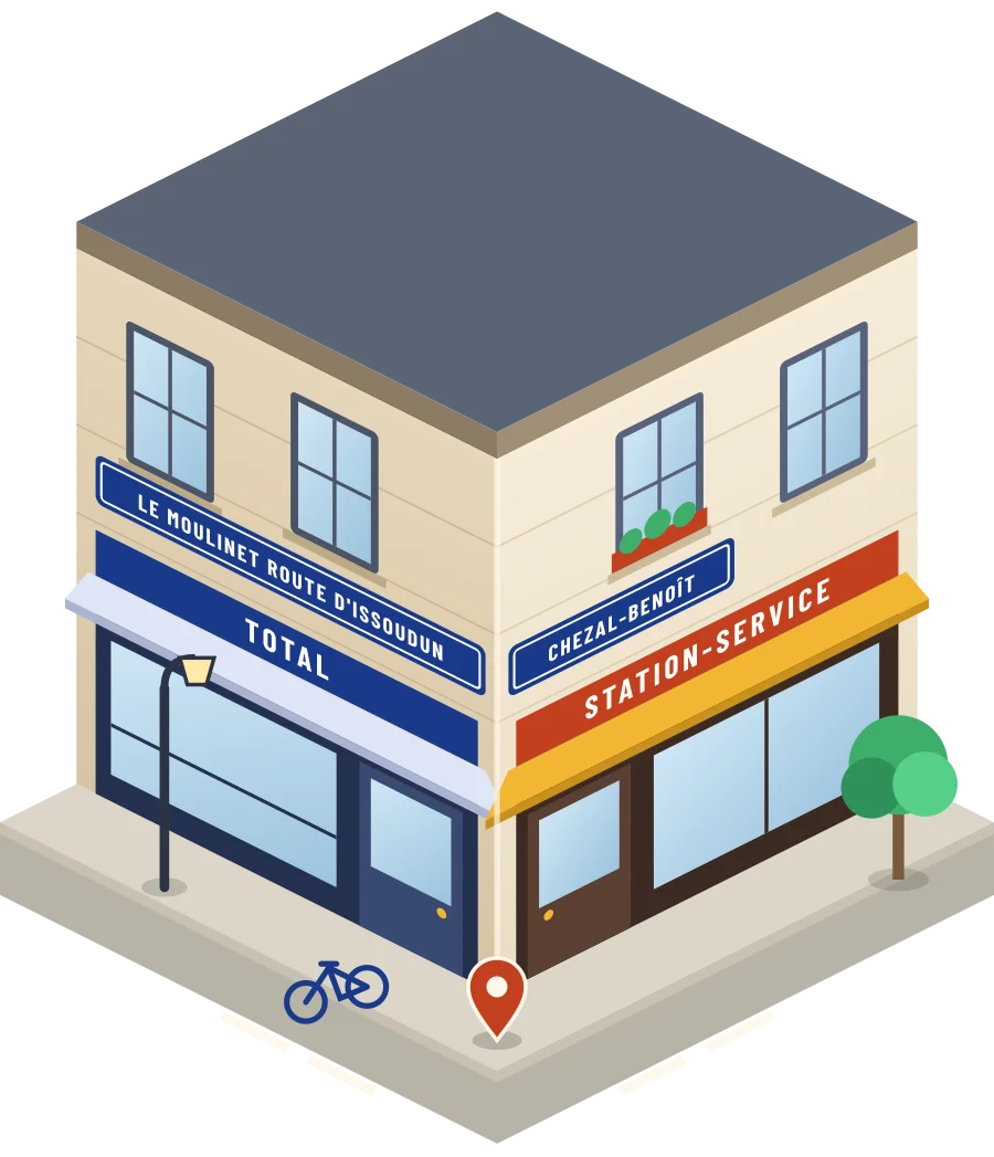 Total, station-service le Moulinet Route d'Issoudun à Chezal-Benoît (illustration)