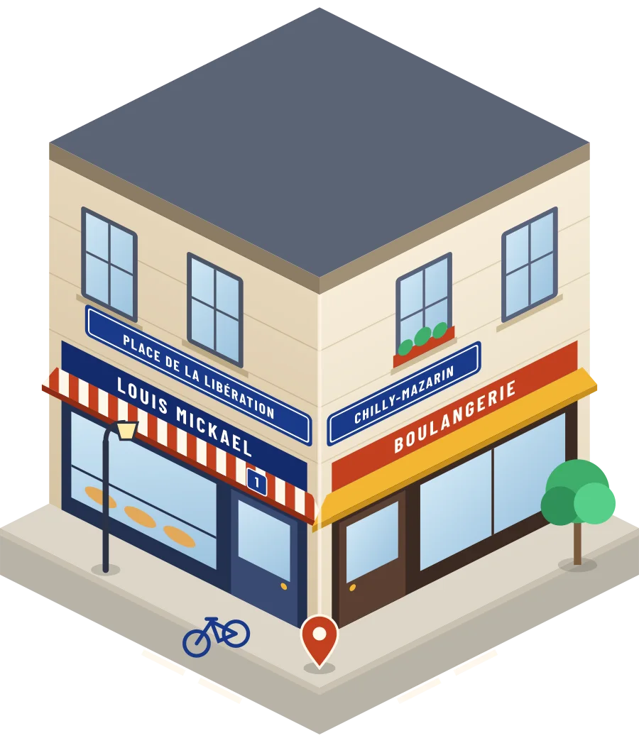 Louis Mickael, boulangerie place de la Libération à Chilly-Mazarin (illustration)