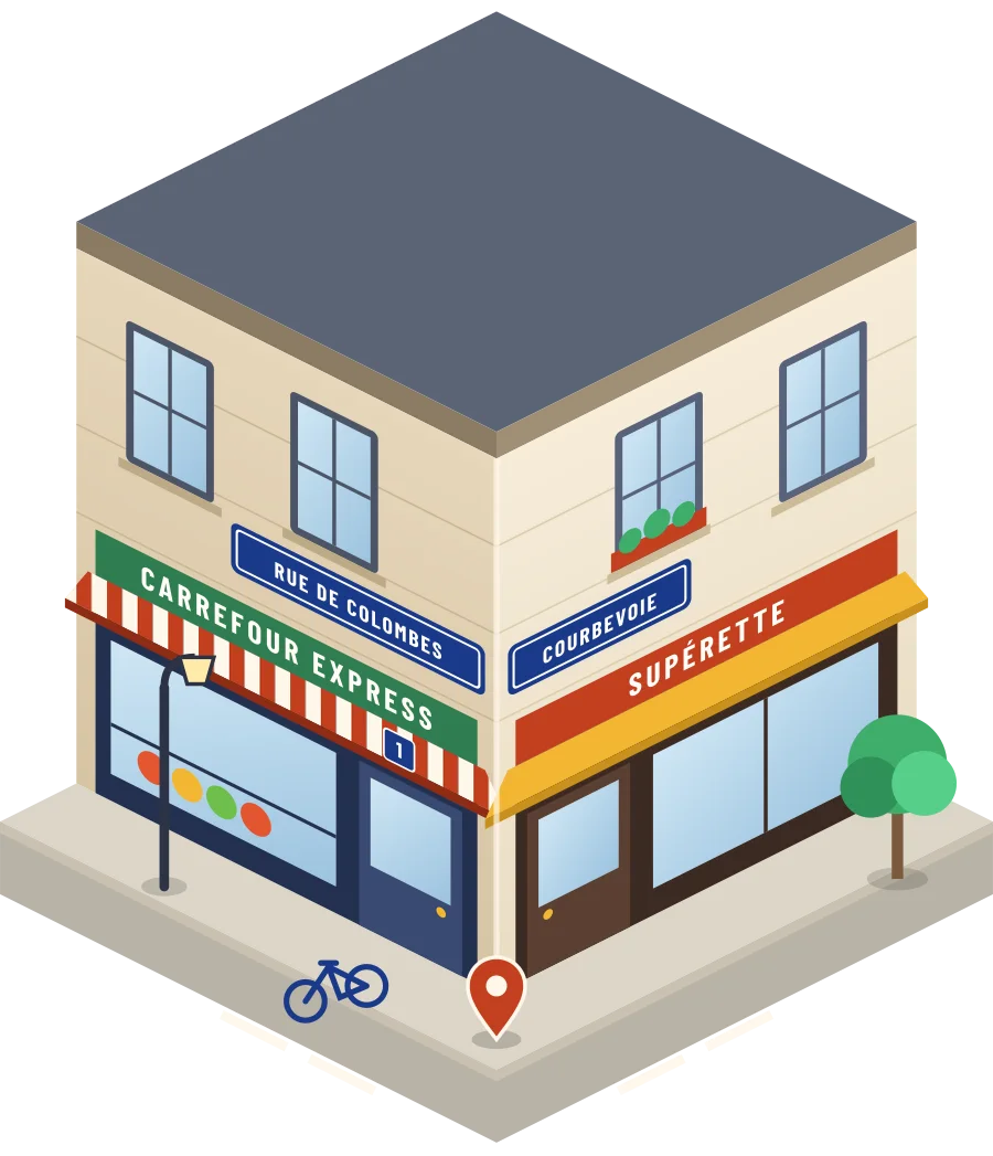 Carrefour Express, supérette rue De Colombes à Courbevoie (illustration)