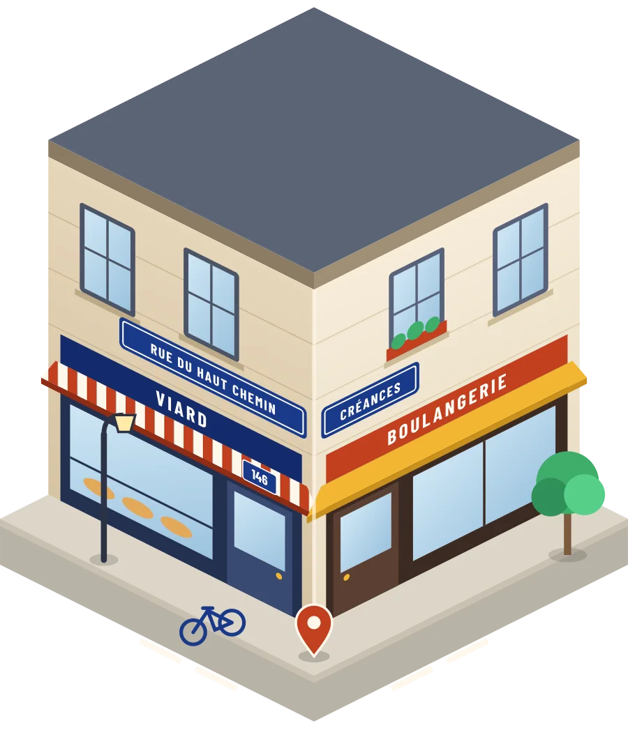 Viard, boulangerie rue du Haut Chemin à Créances (illustration)