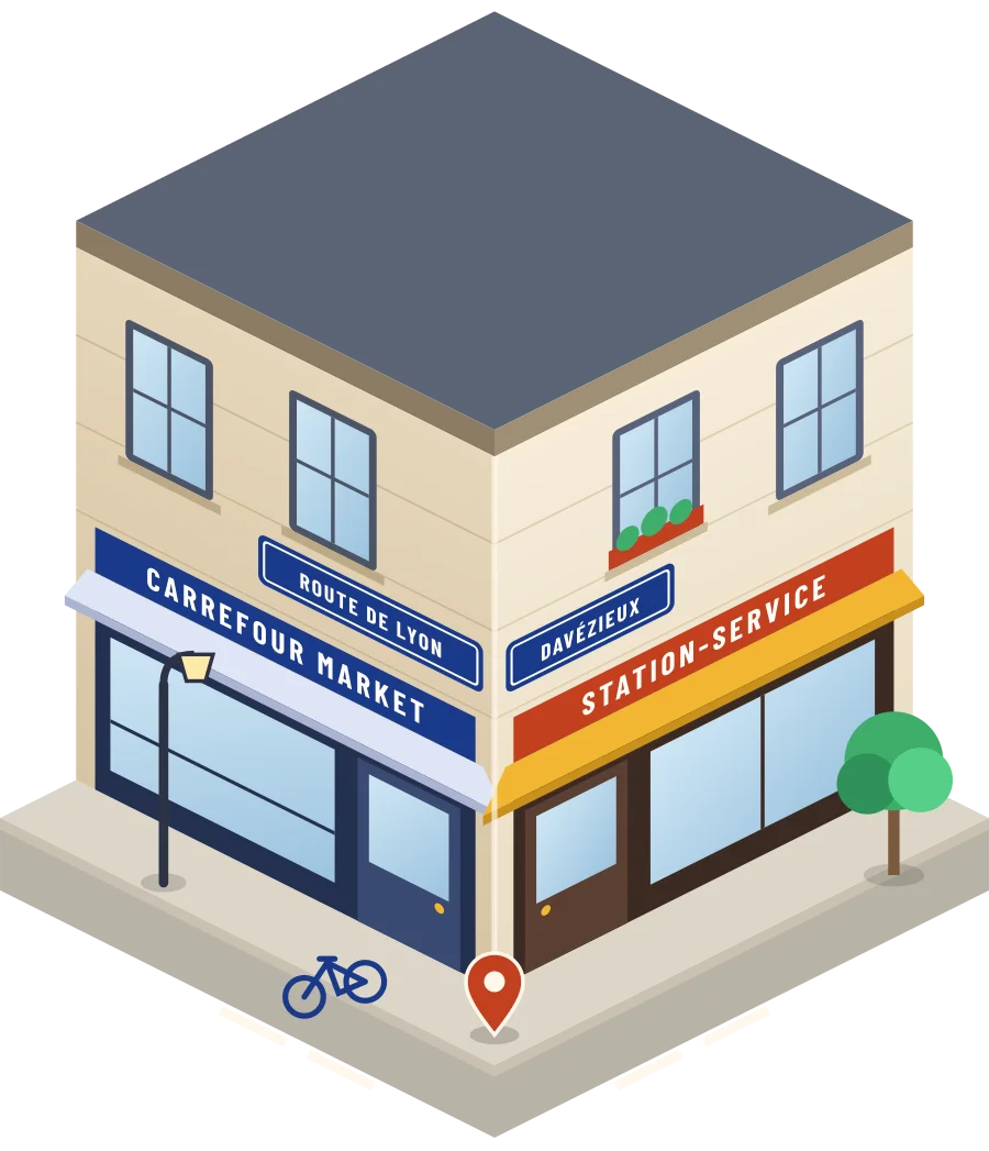 Carrefour Market, station-service route de Lyon à Davézieux (illustration)