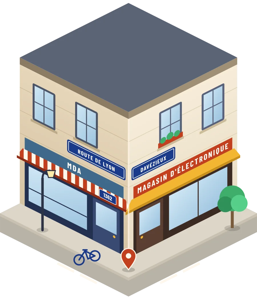 MDA, magasin d'électronique route de Lyon à Davézieux (illustration)