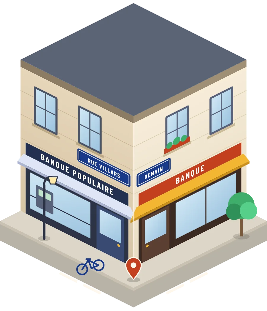 Banque Populaire, banque rue Villars à Denain (illustration)