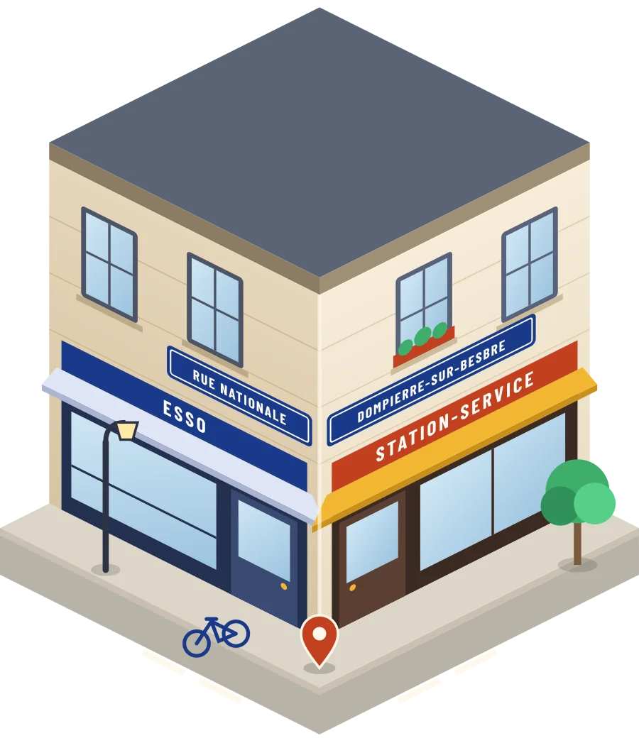 Esso, station-service rue Nationale à Dompierre-sur-Besbre (illustration)