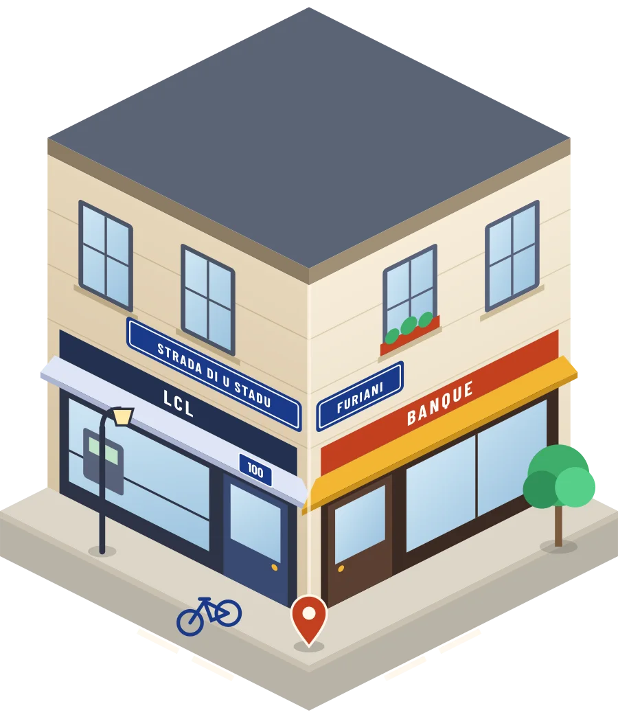 LCL, banque strada di u Stadu à Furiani (illustration)