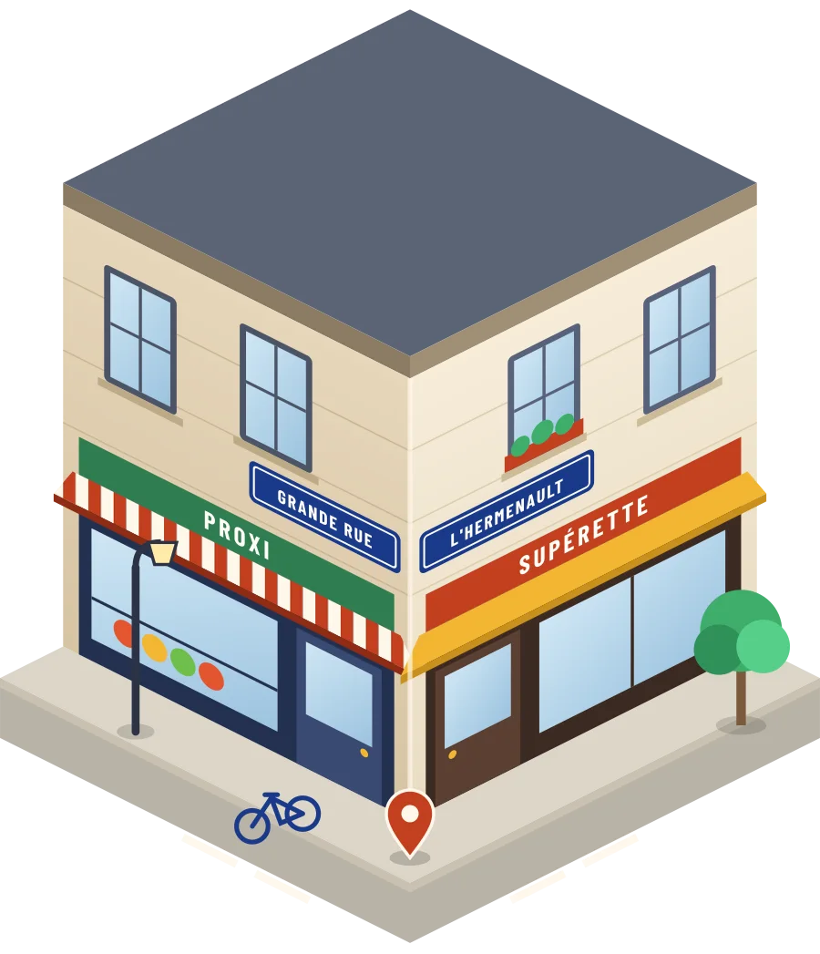 Proxi, supérette grande rue à L'Hermenault (illustration)