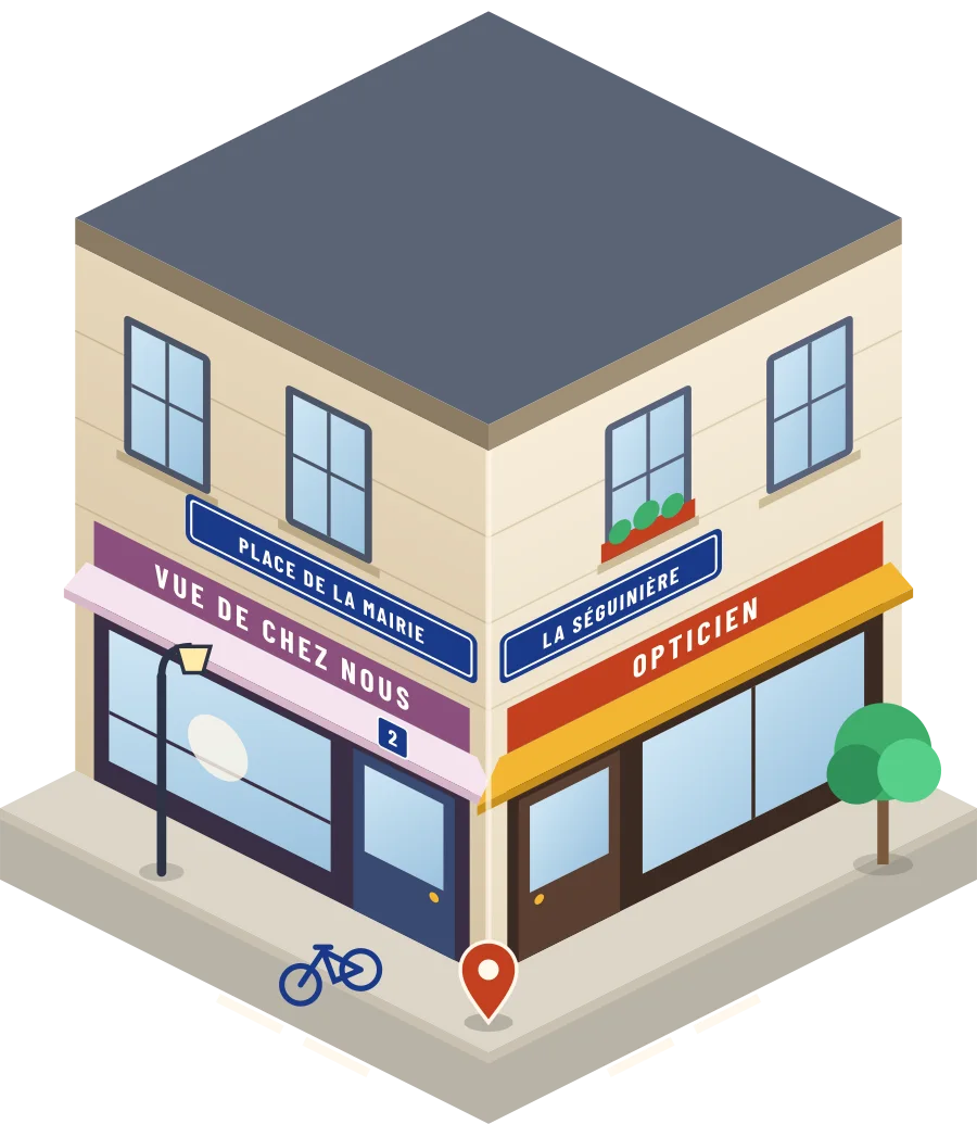 Vue de chez nous, opticien place de la mairie à La Séguinière (illustration)