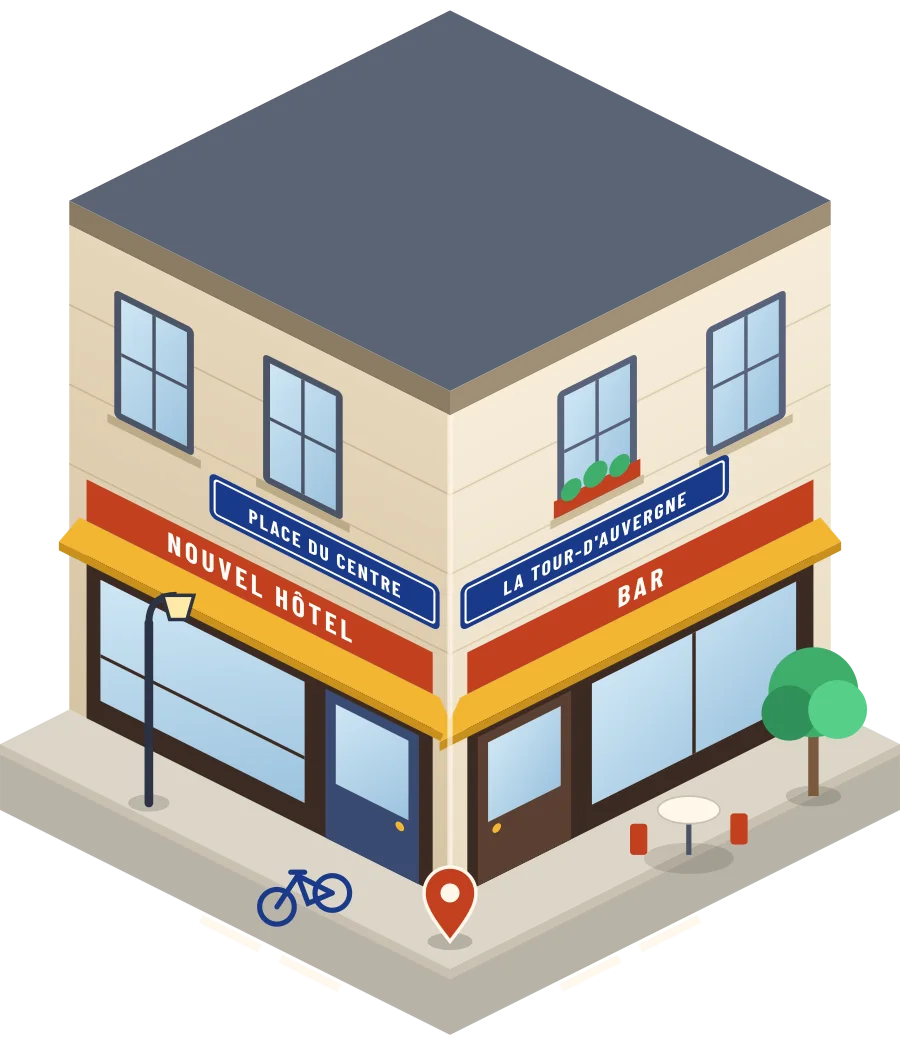 Nouvel Hôtel, bar place du Centre à La Tour-d'Auvergne (illustration)