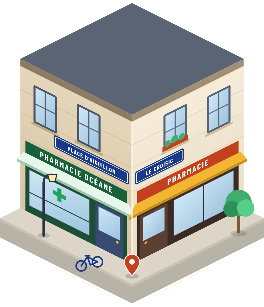 Pharmacie Océane, pharmacie place d'Aiguillon au Croisic (illustration)