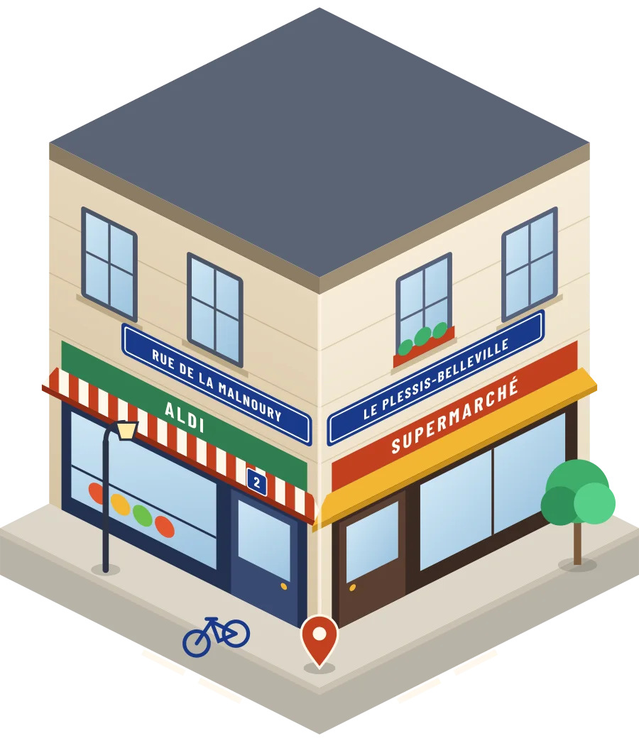 Aldi, supermarché rue de la Malnoury au Plessis-Belleville (illustration)