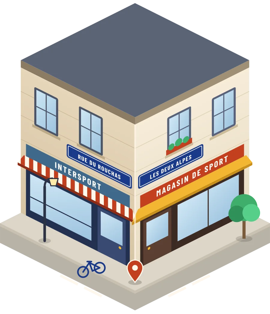Intersport, magasin de sport rue du Rouchas aux Deux Alpes (illustration)