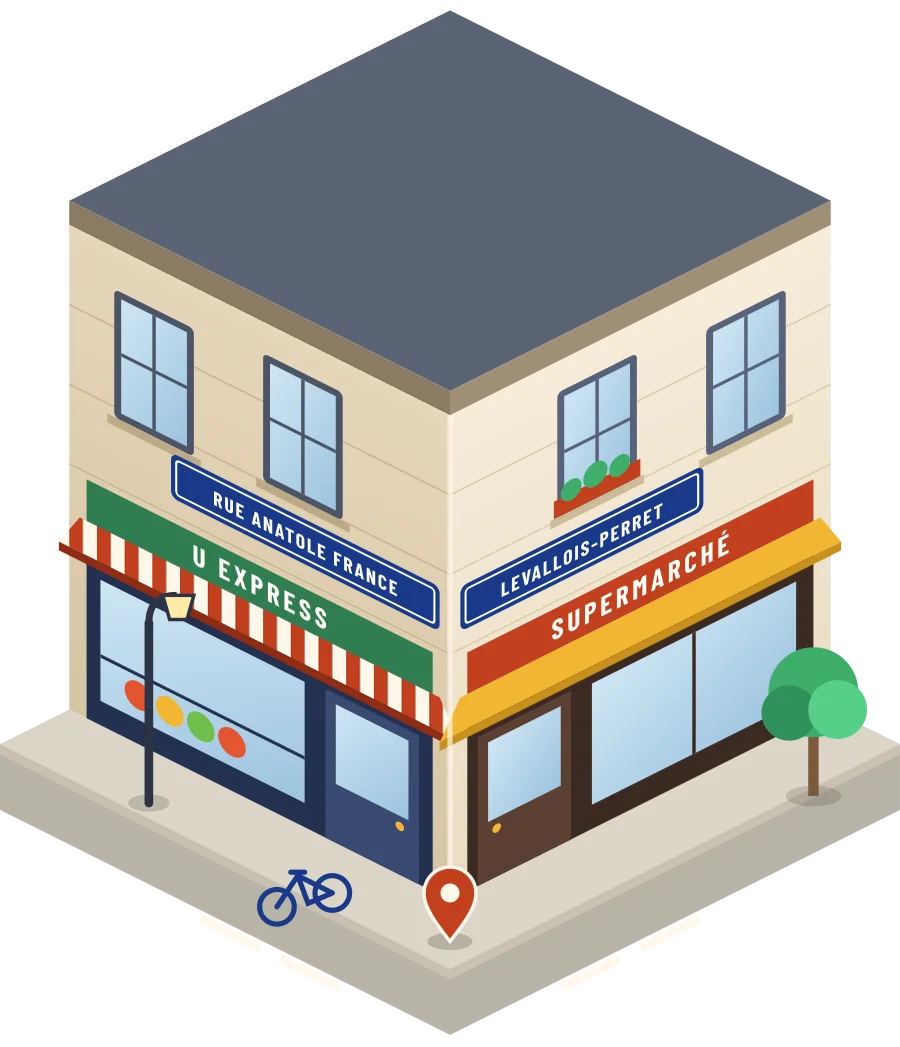 U Express, supermarché rue Anatole France à Levallois-Perret (illustration)