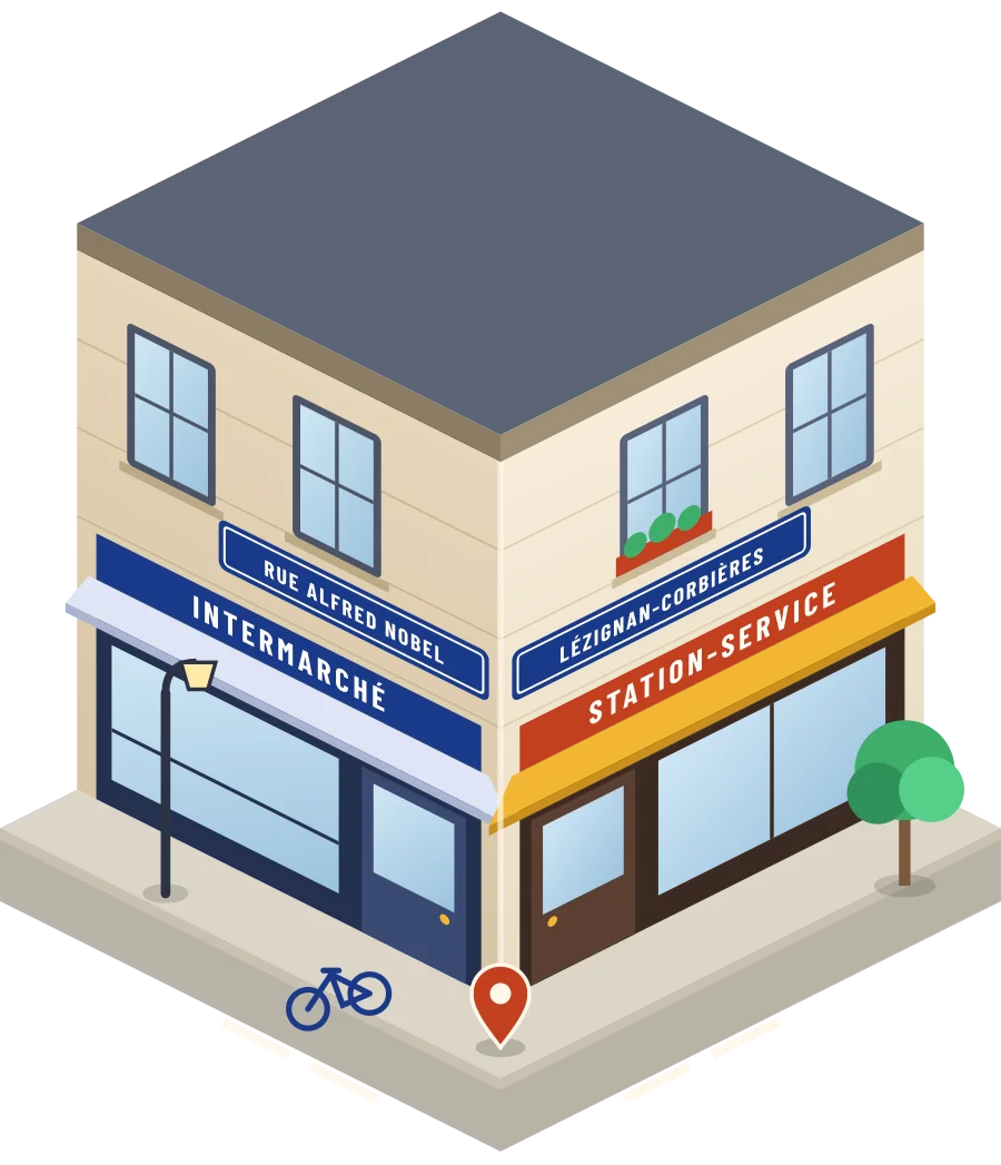 Intermarché, station-service rue Alfred Nobel à Lézignan-Corbières (illustration)
