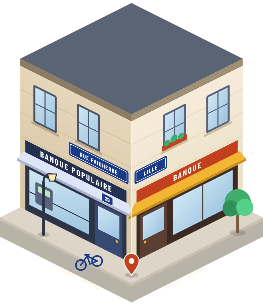 Banque Populaire, banque rue Faidherbe à Lille (illustration)