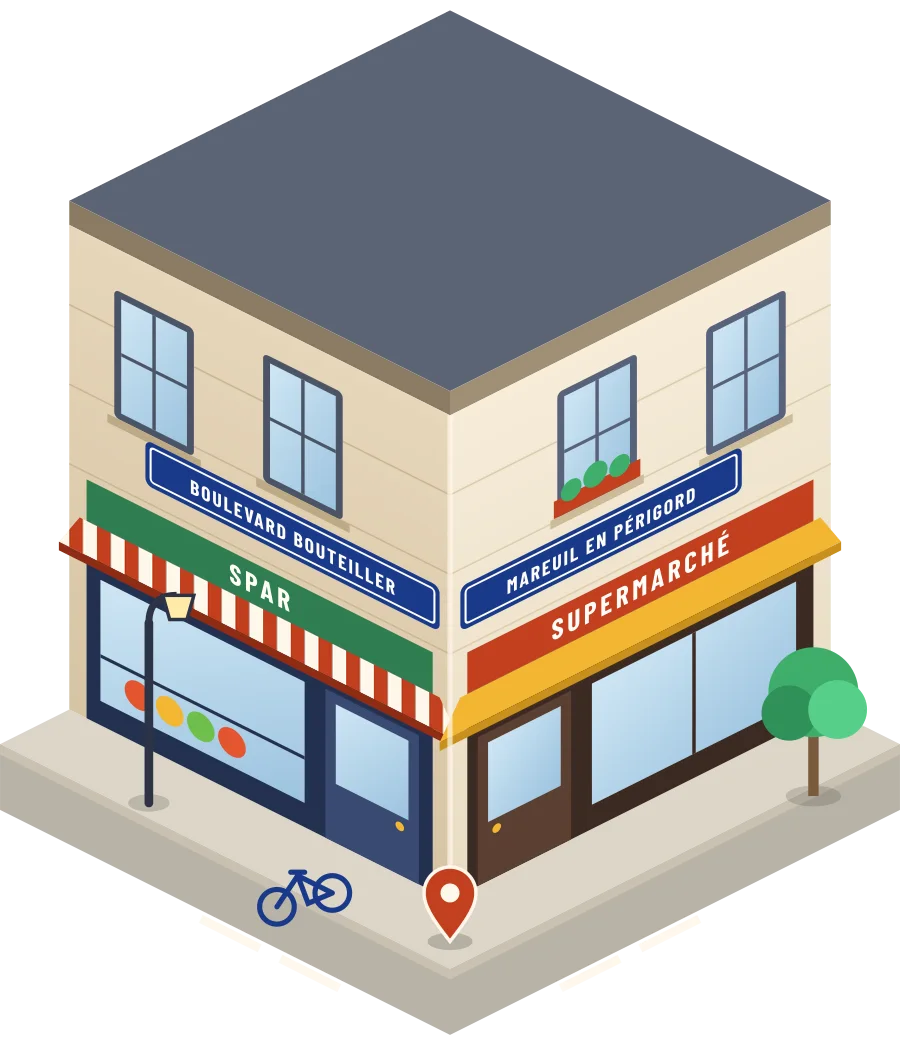 Spar, supermarché boulevard Bouteiller à Mareuil en Périgord (illustration)
