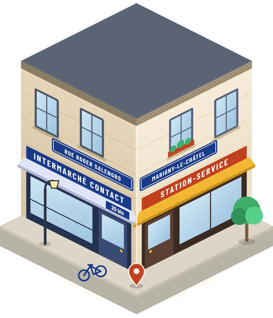 Intermarché Contact, station-service rue Roger Salengro à Marigny-le-Châtel (illustration)