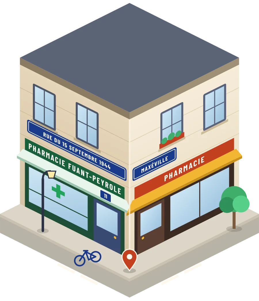Pharmacie Fuant-Peyrole, pharmacie rue du 15 Septembre 1944 à Maxéville (illustration)