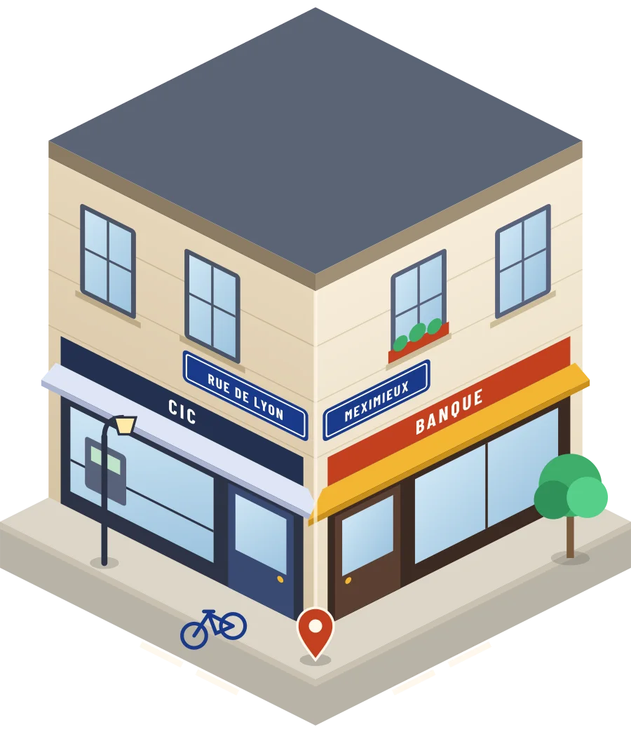 CIC, banque rue de Lyon à Meximieux (illustration)