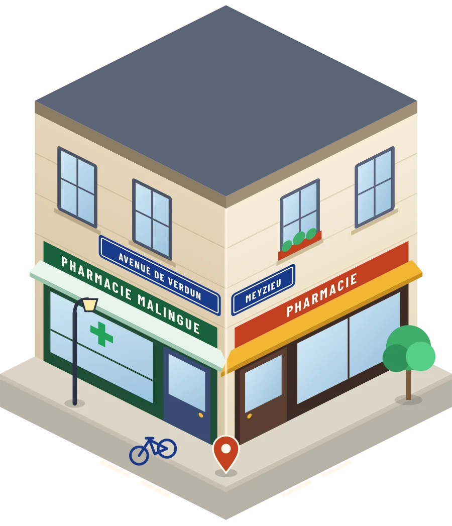 Pharmacie Malingue, pharmacie avenue de Verdun à Meyzieu (illustration)