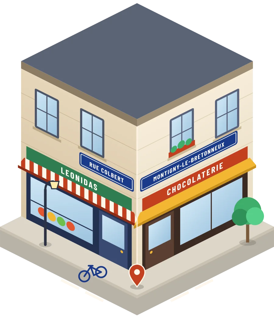 Leonidas, chocolaterie rue Colbert à Montigny-le-Bretonneux (illustration)