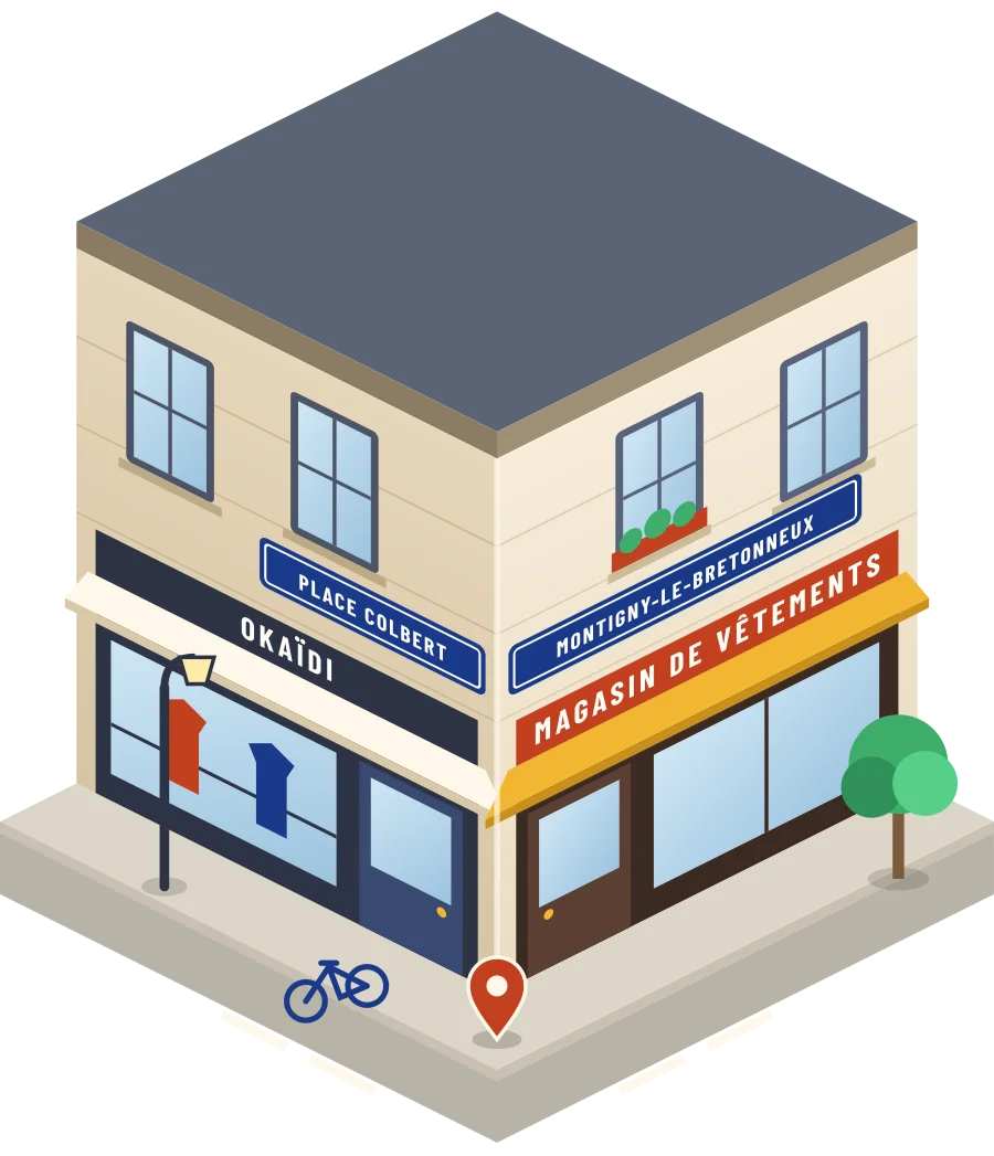 Okaïdi, magasin de vêtements place Colbert à Montigny-le-Bretonneux (illustration)