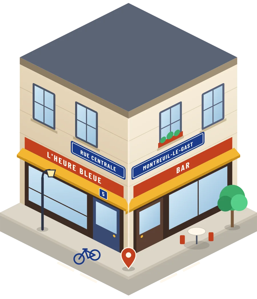 L'Heure Bleue, bar rue Centrale à Montreuil-le-Gast (illustration)