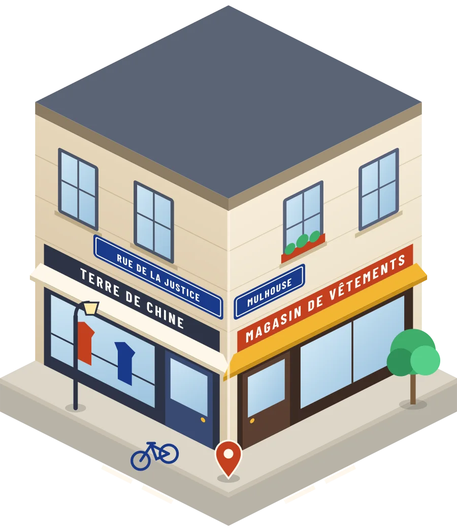 Terre de Chine, magasin de vêtements rue de la Justice à Mulhouse (illustration)