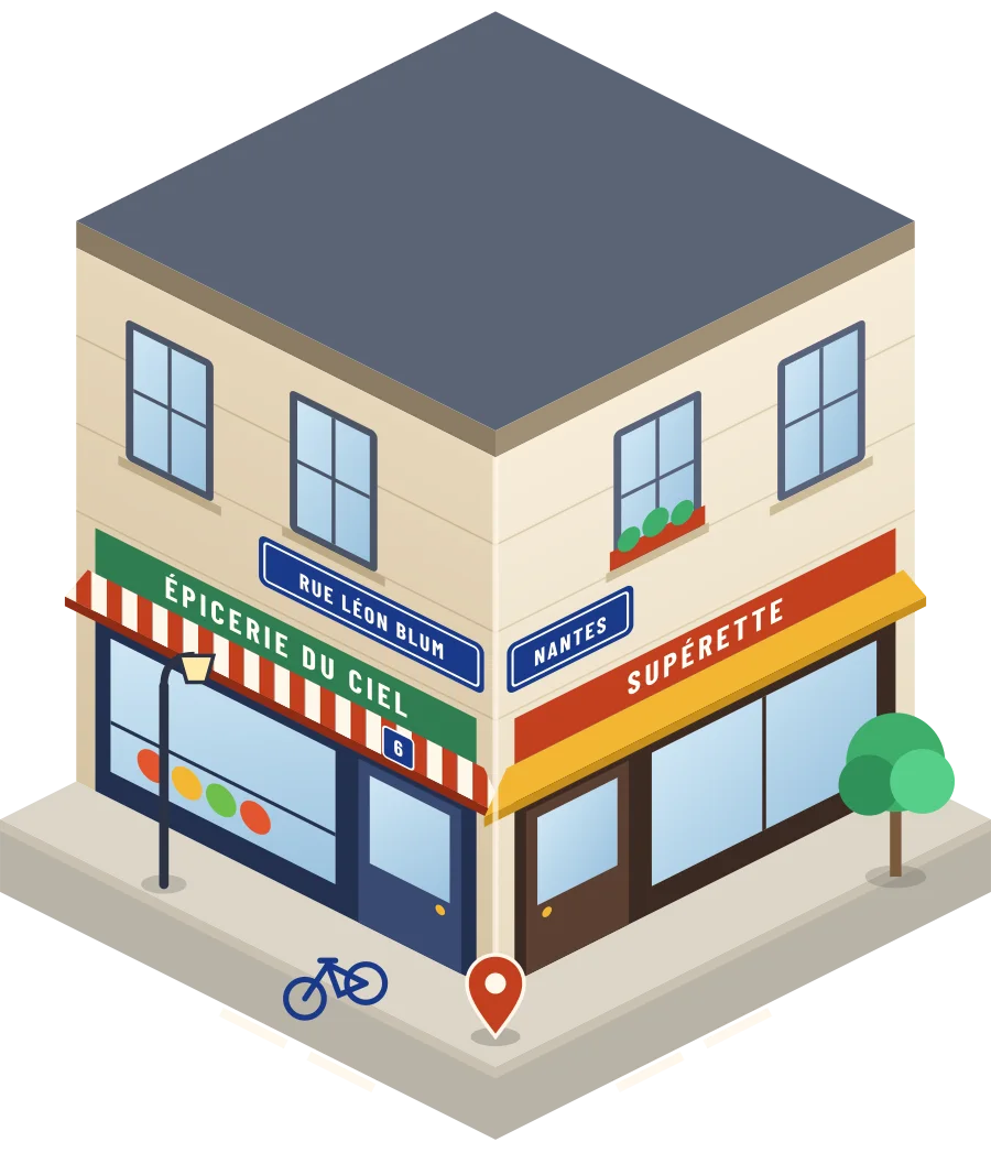 Épicerie du Ciel, supérette rue Léon Blum à Nantes (illustration)