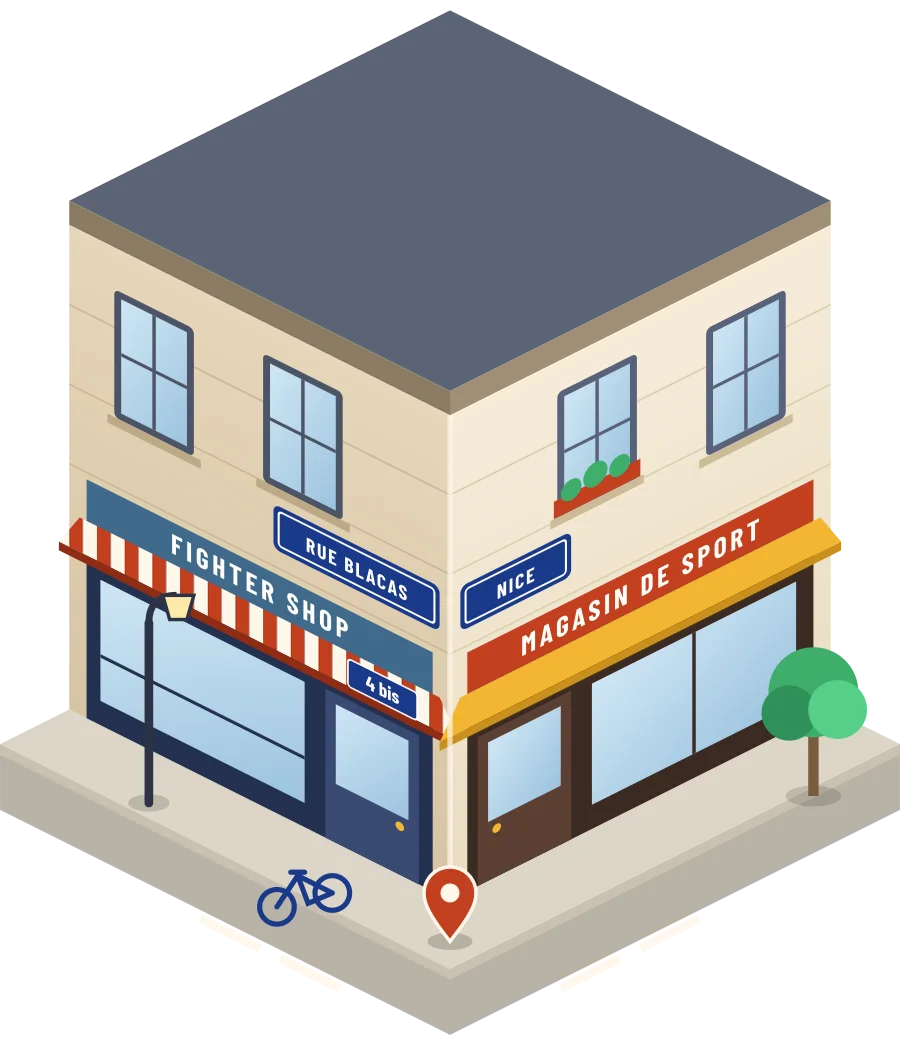 Fighter Shop, magasin de sport rue Blacas à Nice (illustration)