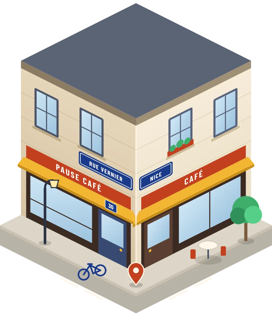 Pause Café, café rue Vernier à Nice (illustration)
