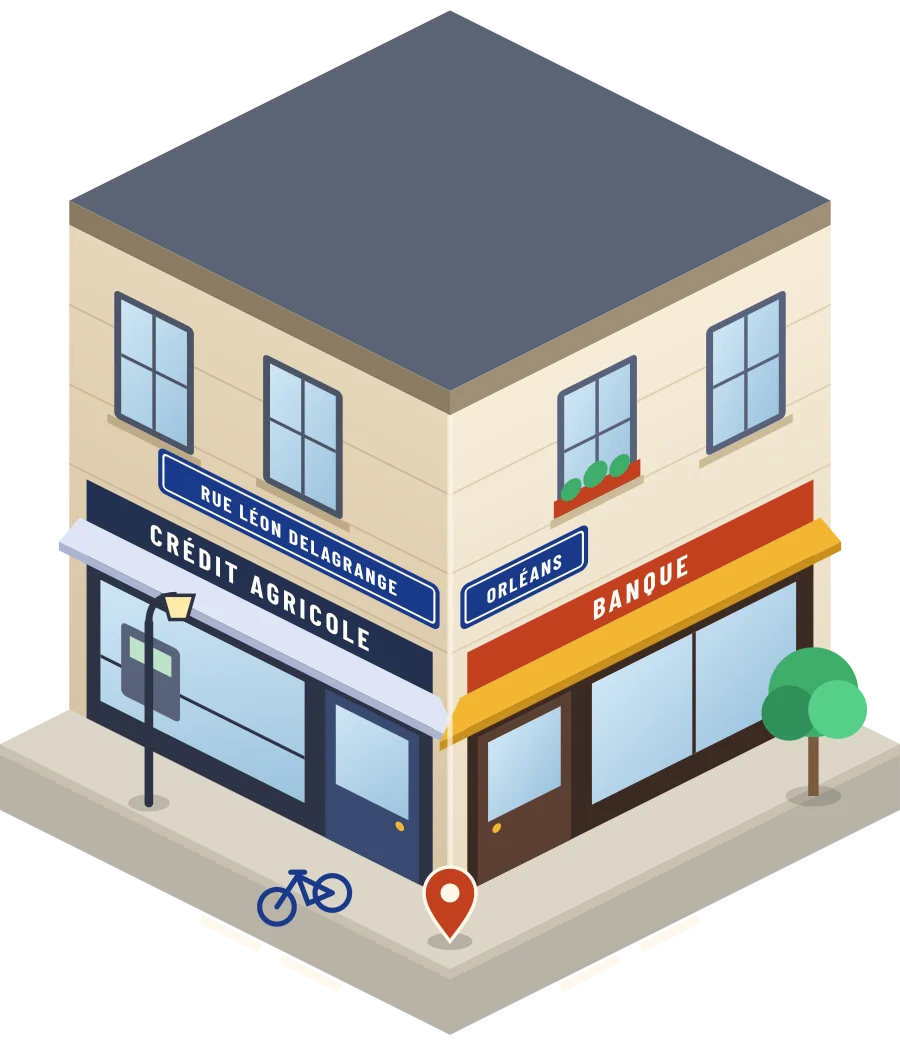 Crédit Agricole, banque rue Léon Delagrange à Orléans (illustration)